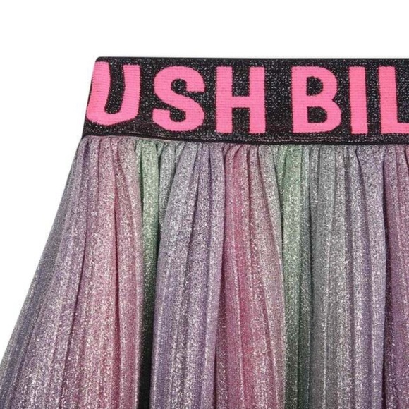 Billieblush skirt metallic pleated multicolor shimmer girl l size 10 pink NWOT - Picture 9 of 9
